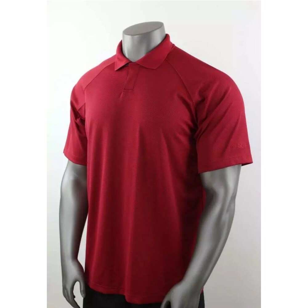 COLUMBIA POLO GOLF SHIRT Texture Mesh Knit Stretch Polyester Men's Large